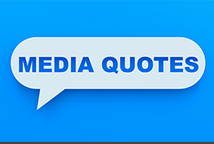 A generic Media Quotes image in light blue and white stating text “Media Quotes” in a mini word cloud.